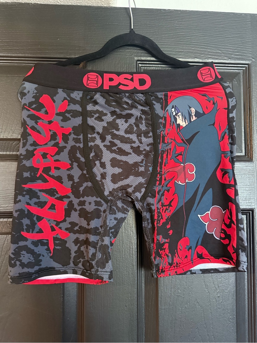 PSD Itachi Men’s Graphic Compression Shorts - Black, Red, Gray